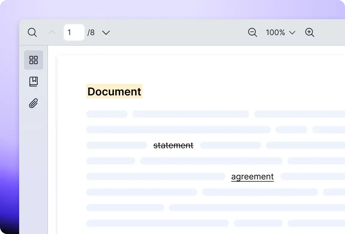 An image which shows users able to highlight words in the PDF document on Vue PDF Viewer