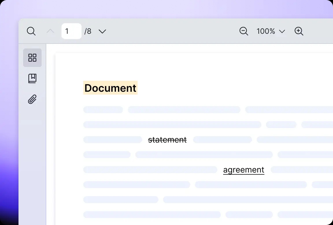 An image which shows users able to highlight words in the PDF document on Vue PDF Viewer