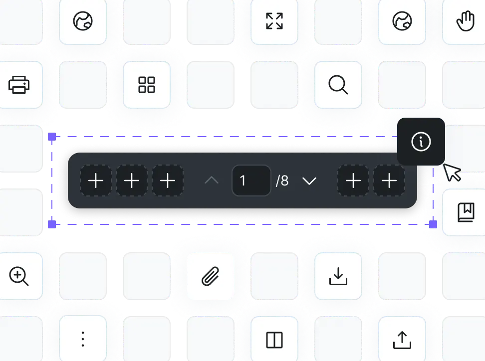 Vue PDF Viewer with a custom toolbar and sidebar panel built using configurable component slots